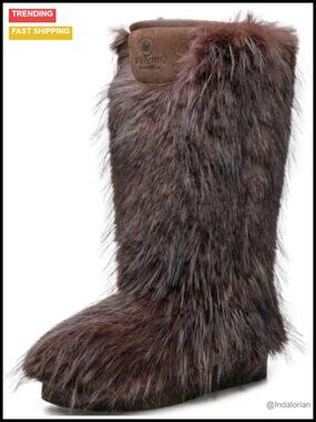 Faux Fur Shaggy Furry Winter Snow Boots Warm Fluffy Ankle Boot Mukluk